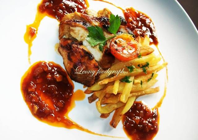 Resep GRILLED CHICKEN, FRIED POTATO bbQ sC. oleh L.Agmanda 