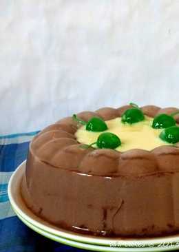 Puding Cokelat Susu dg Vla Vanila