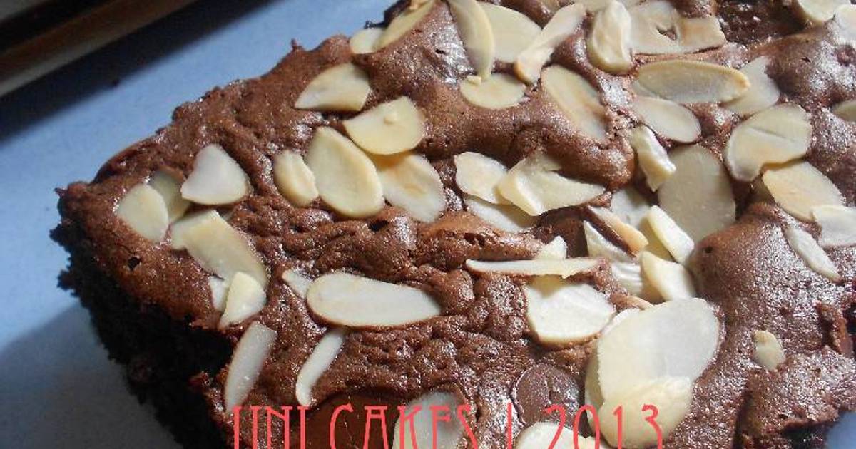  Resep  Melted  Brownie  with Almond Topping