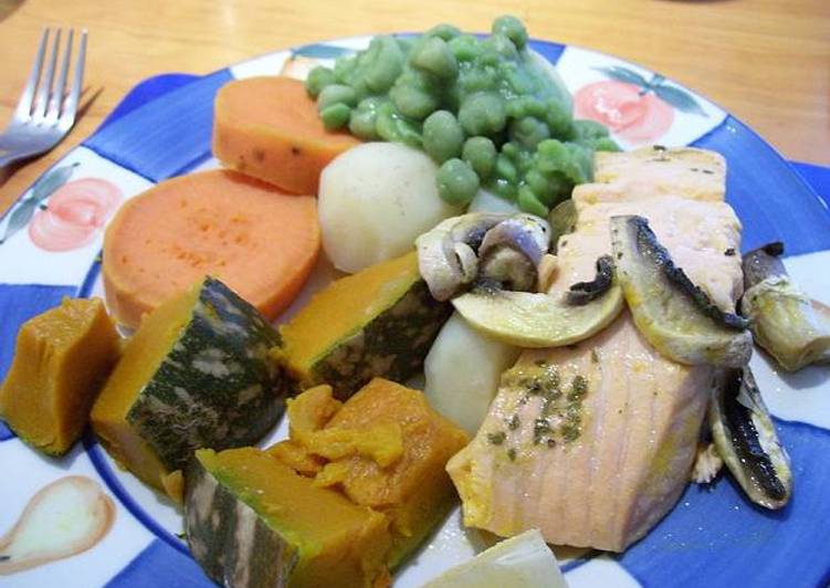 resep makanan Salmon Tumis   sayur Rebus