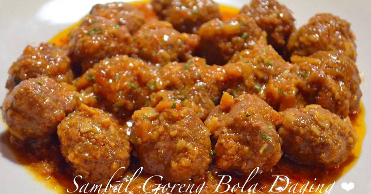  Resep  Sambal Goreng  Bola Daging  Cincang  oleh Mrs Primpuna 