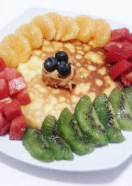 Rainbow Fruits Pancake