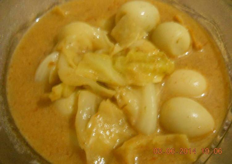 Resep rendang kuah telur puyuh dan kubis Kiriman dari anisatur raehan