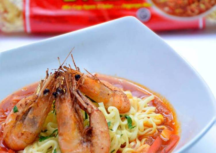 Resep Mie Udang Saus Sosis bolognaise - Mr Icho