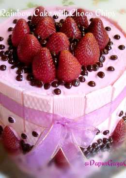 Rainbow Cake with Choco Chips