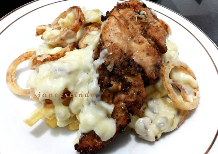 gambar untuk resep Grilled Chicken with Creamy Mushroom Sauce