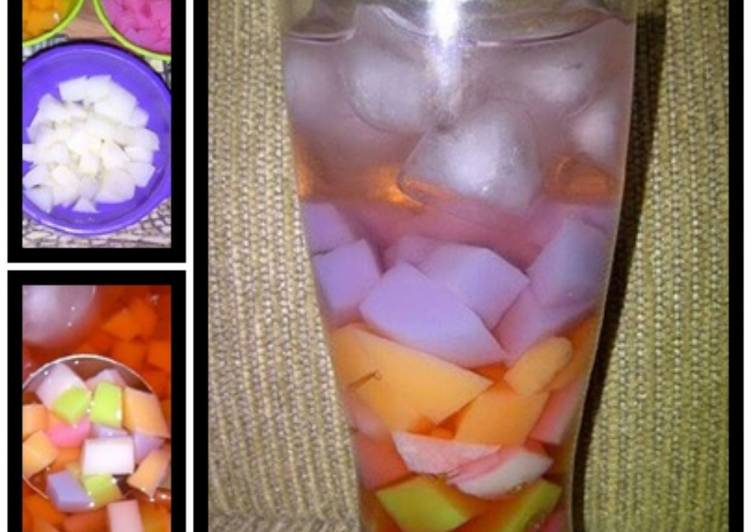 resep lengkap untuk ES AGAR-AGAR WARNA WARNI