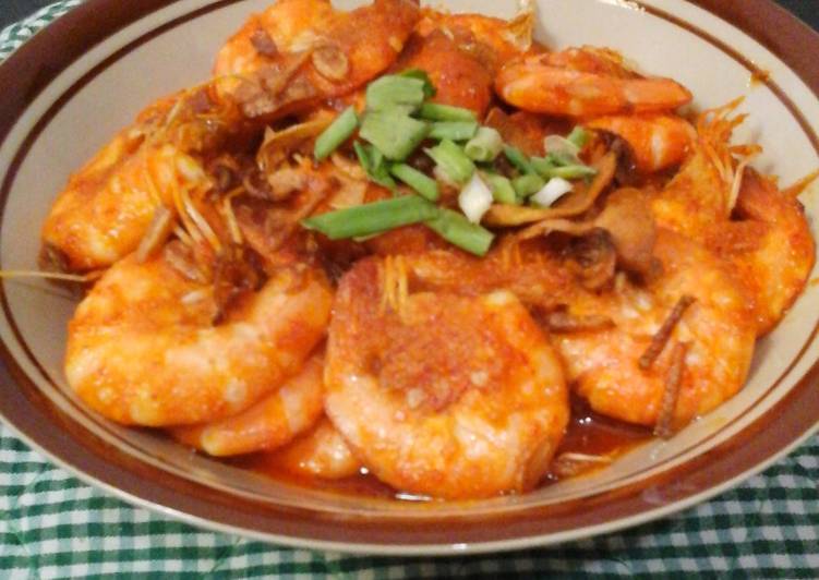 Resep Sambal Udang Pedas Manis GPL Ga Pake Lama oleh 