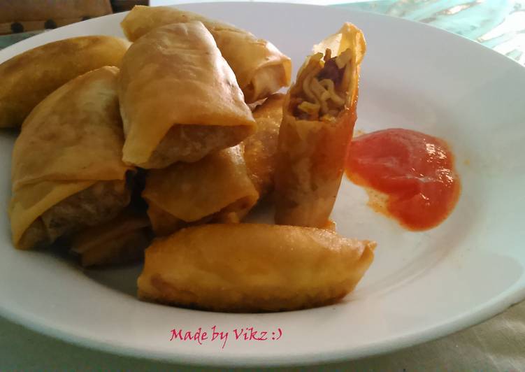 gambar untuk cara membuat Noodle Spring Roll