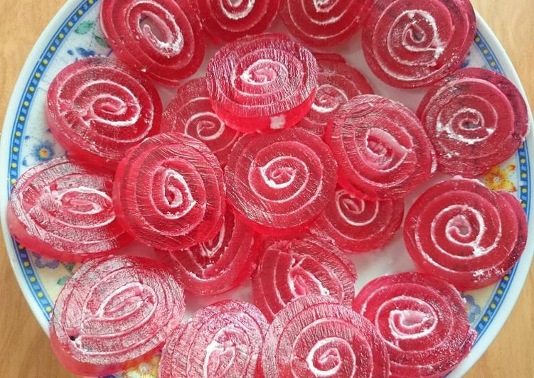 gambar untuk resep makanan Agar - Agar Candy Roll