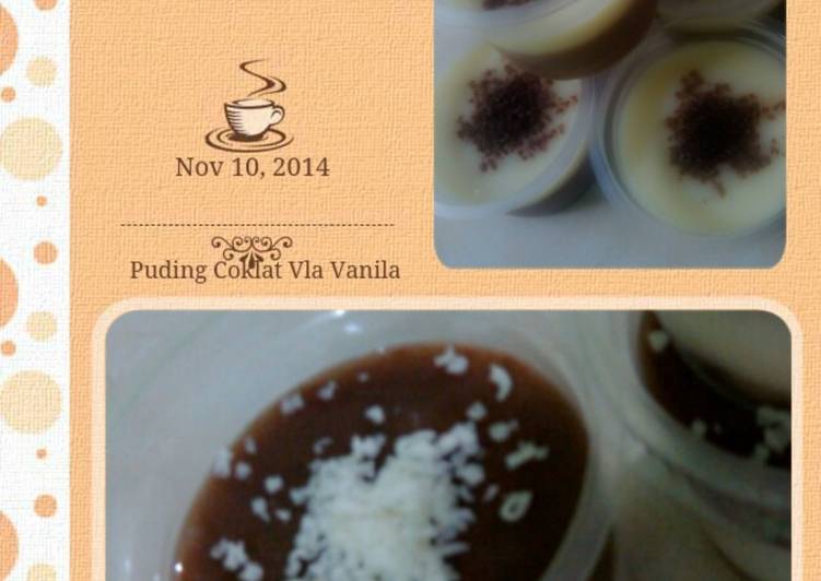 cara membuat PUDING COKLAT vla Vanilla (ala KFC)