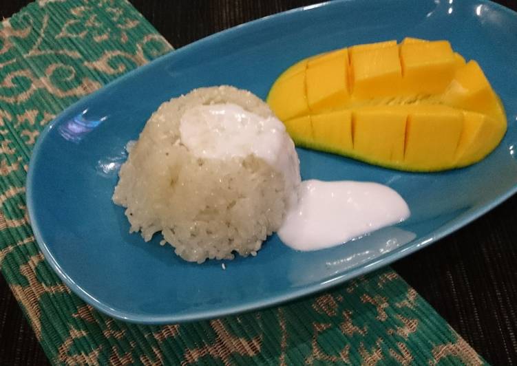 resep Khao niao mamuang (sticky rice with mango)