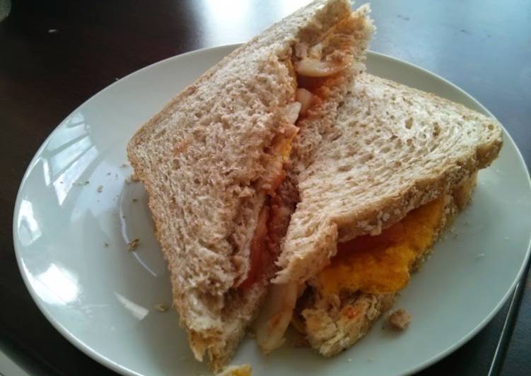 cara membuat Tuna Egg Sandwich Emergency