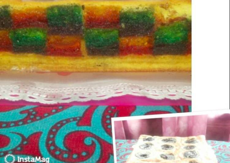 gambar untuk cara membuat Lapis Legit Rainbow Domino