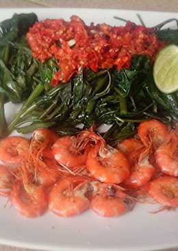 Plencing kangkung hias udang segar