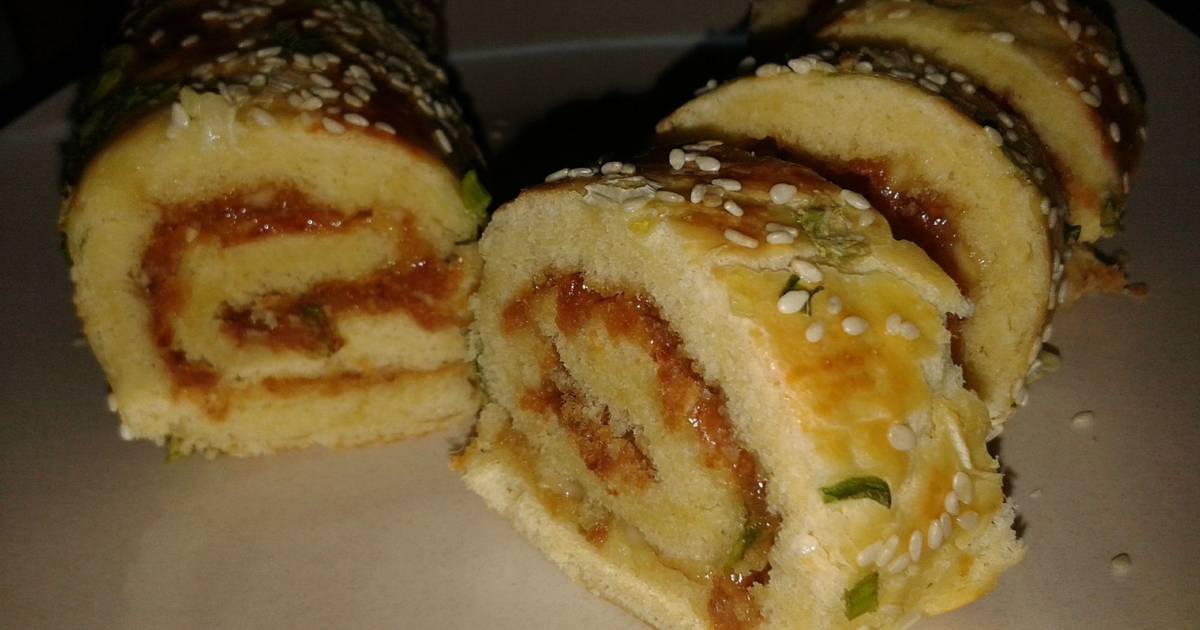  Resep  Roti  gulung  abon  yummii floss roll bun oleh Bunda 