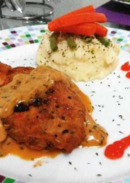 chicken yoghurt sauce with mashed potato #healtyfood