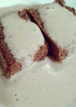 Brownies with oat chocolate ice sauce