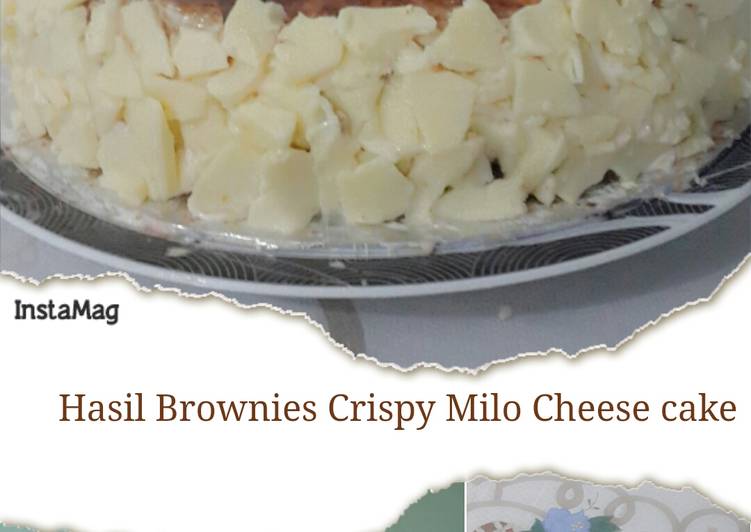 resep makanan BROWNIES CRISPY MILO CHEESE CAKE