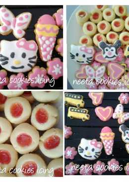 cookies cantik sugar icing, atau nastar strawberry, silahkan pilih dalam 1 adonan