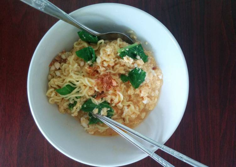 resep Mie Kari Ayam Lodoh Sayur Kailan pagi hari