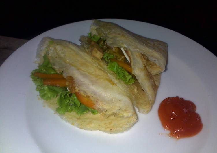 cara membuat Oatmeal Crepes Chicken Vegies untuk Diet