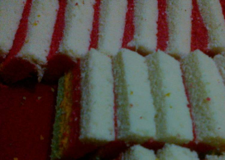 gambar untuk resep makanan rainbow cake simpel