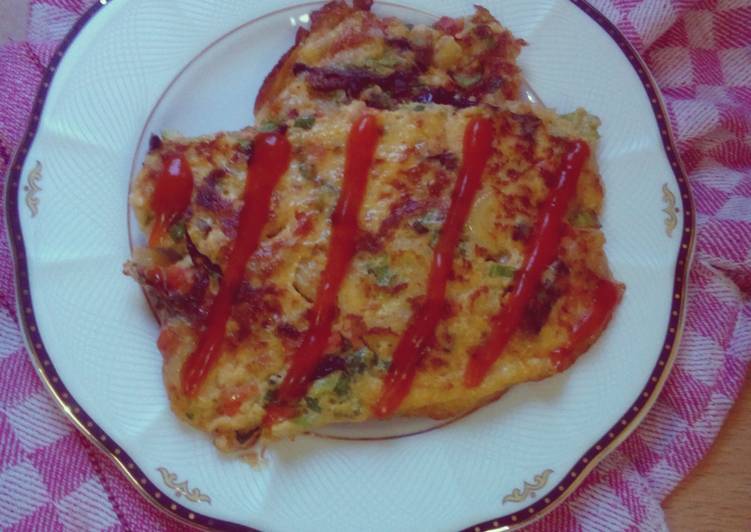 Resep omlete makaroni dan sayuran - elvira Agustina