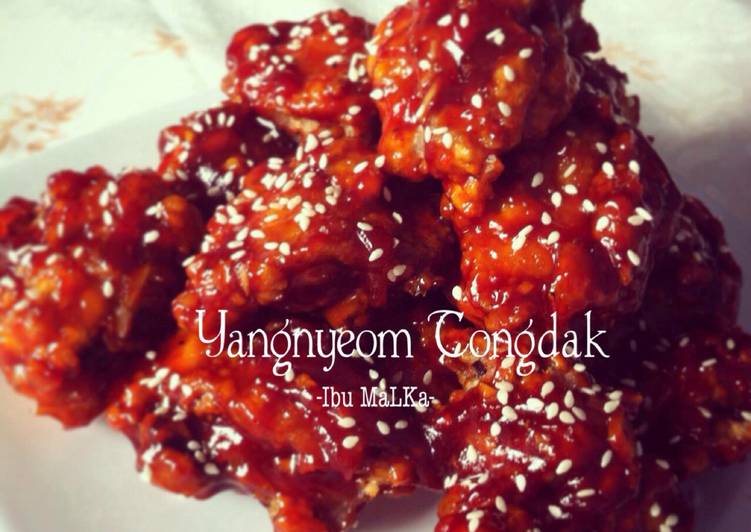 resep Yangnyeom Tongdak (Korean Spicy Fried Chicken)