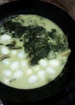 Gulai Daun Singkong Telur Puyuh + Teri Mudah & Nikmat