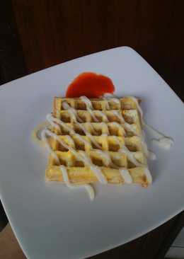 Roti panggang waffle