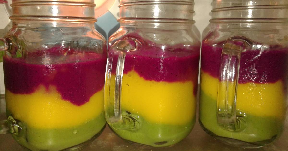 Resep Rainbow Smoothies free Sugar menyehatkan