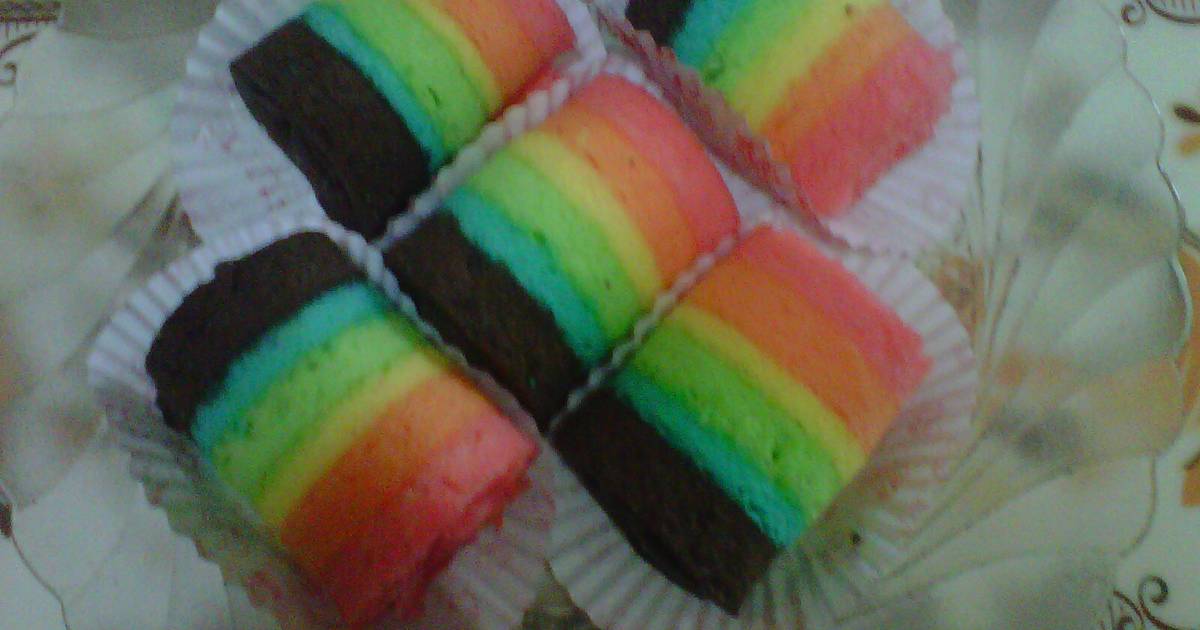 Resep Mini Rainbow Roll Cake ala Sif Oi