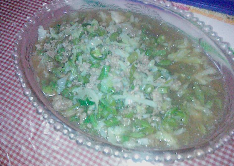 Resep tumis buncang ( buncis + daging cincang) - Lufthia Sevriana
