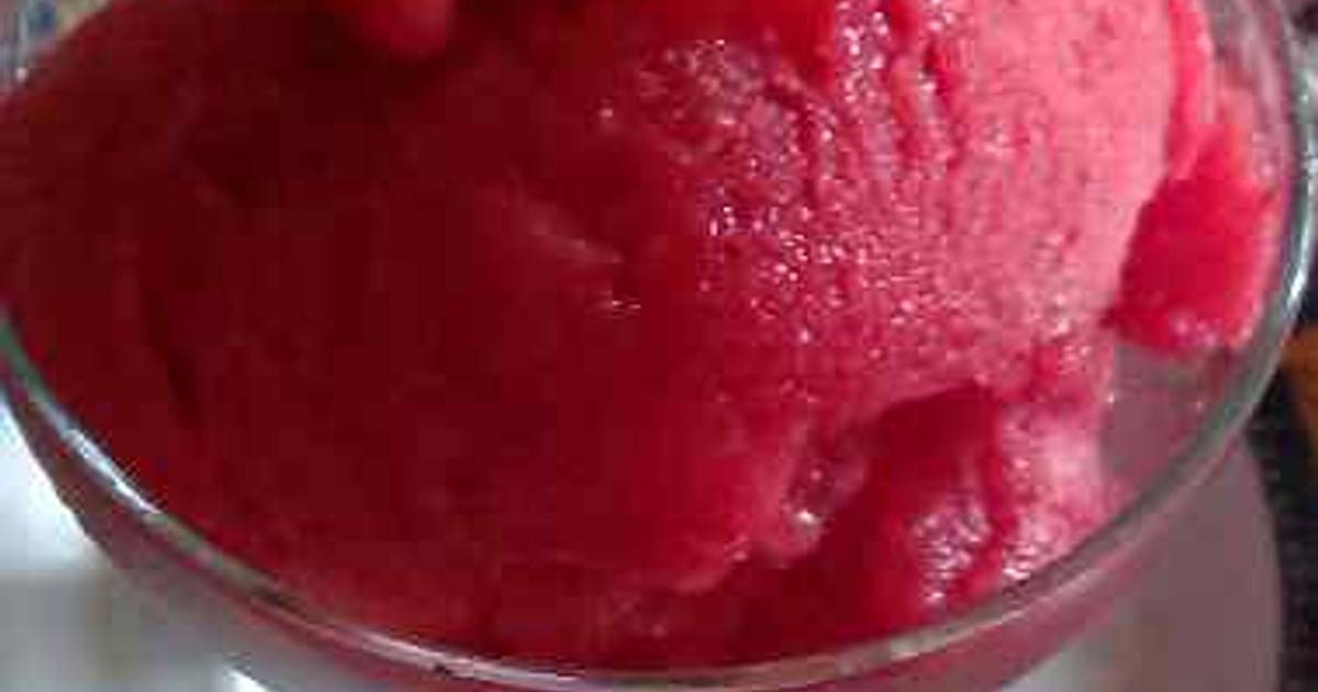 Resep sorbet buah strawberry