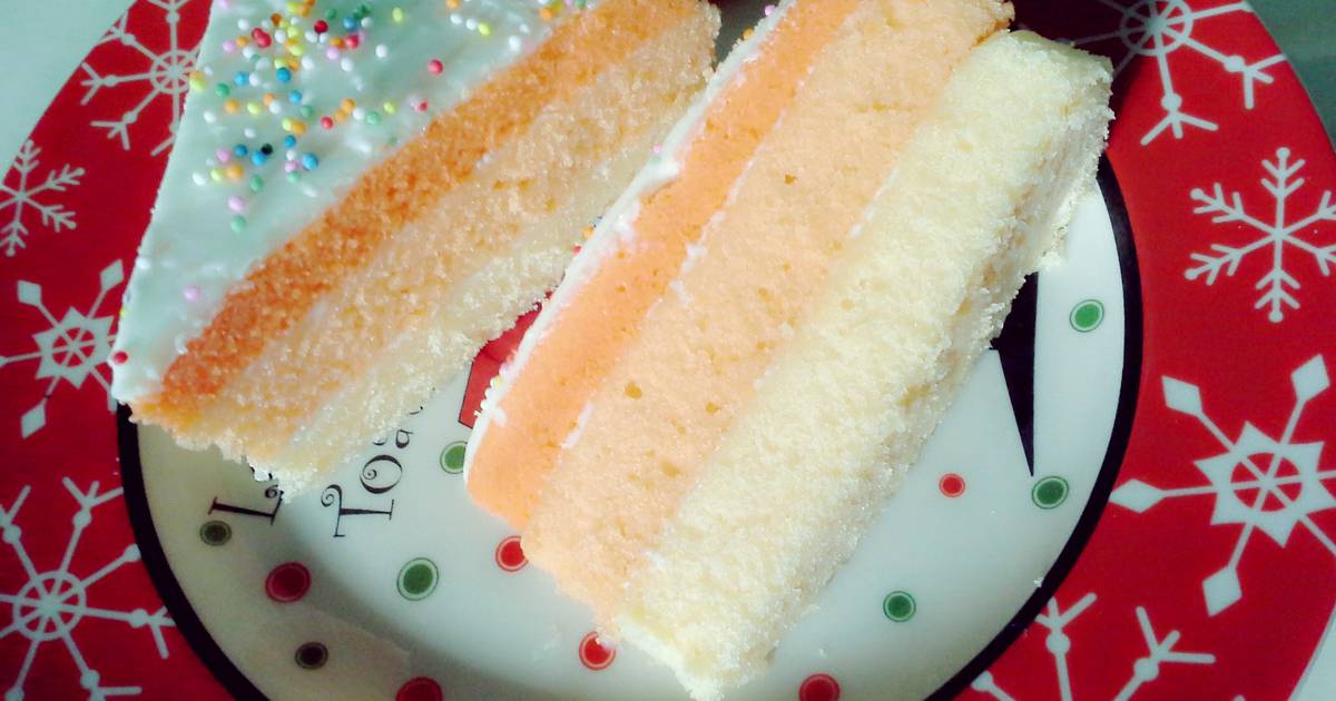 Resep ombre cake orange