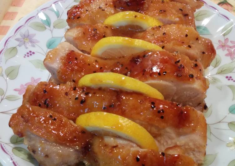 bahan dan cara membuat Chicken Teriyaki saus Honey Lemon