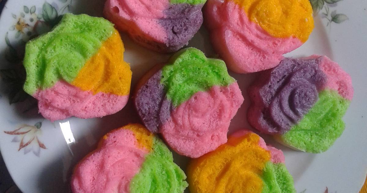 Resep bolu kukus mawar trio