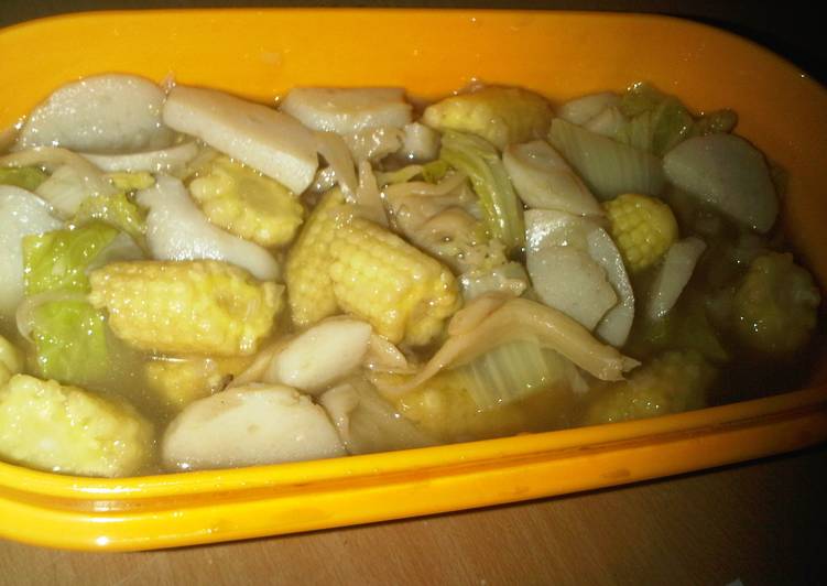 resep makanan Bakso Tumis Sayur