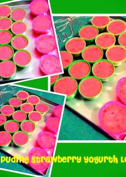 Puding strawberry yogurth leci