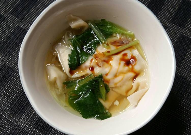 resep lengkap untuk Sup Pangsit Rebus Isi Tahu & Sayur