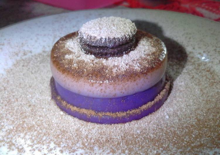 cara membuat Cookies strawberry purple sweet potato pudding lapis