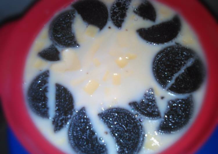 resep lengkap untuk Puding Suju (Susu Keju) with oreo