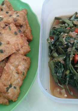 Tumis kangkung tempe mendoan