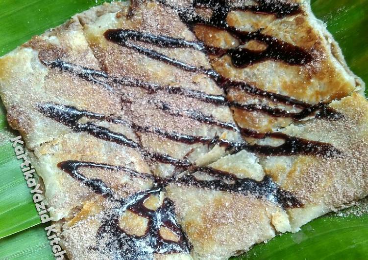 gambar untuk resep makanan Thai banana roti (martabak telur manis ala Thailand)