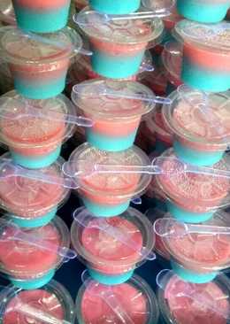 Puding Susu Merah Biru