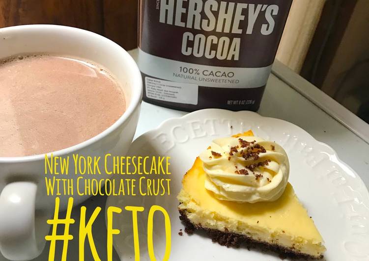 bahan dan cara membuat New York Cheesecake with Chocolate Crust keto