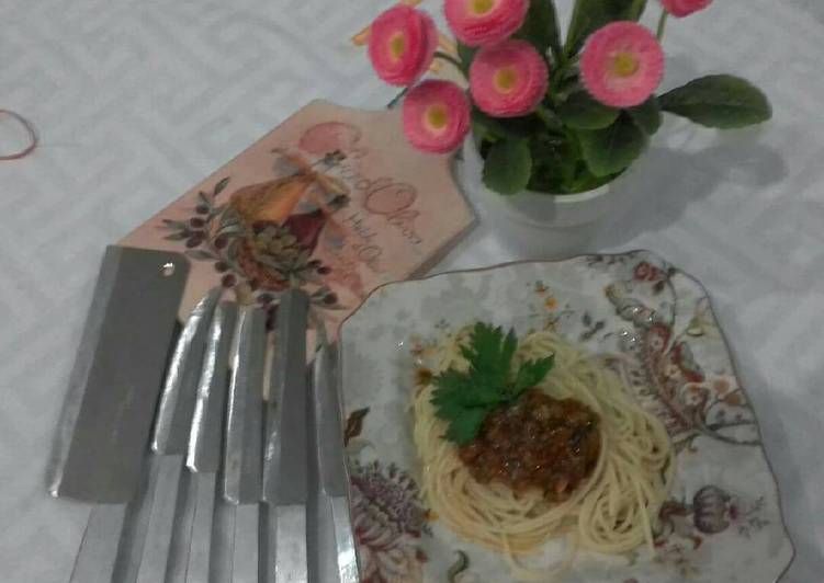 resep masakan Chicken spaghetti bolognese sauce