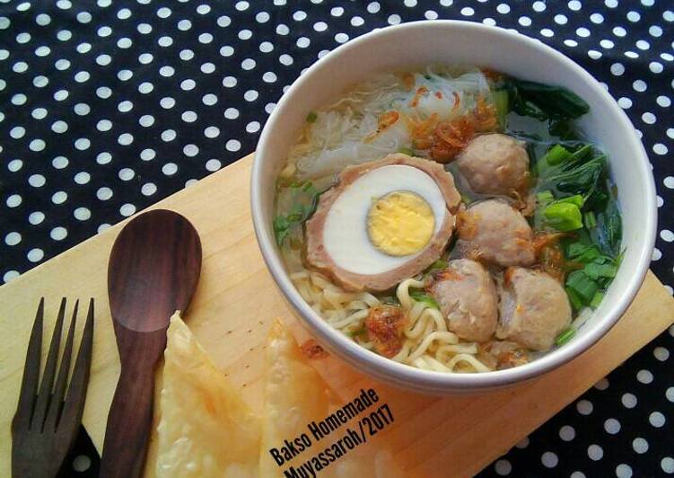 bahan dan cara membuat Bakso Sapi Homemade #pr_recookmasakanberkuah