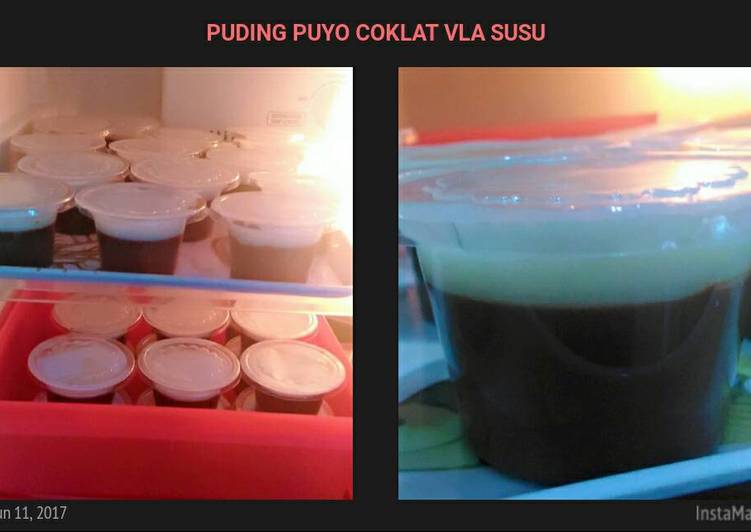 resep makanan Silky puding puyo coklat vla homemade